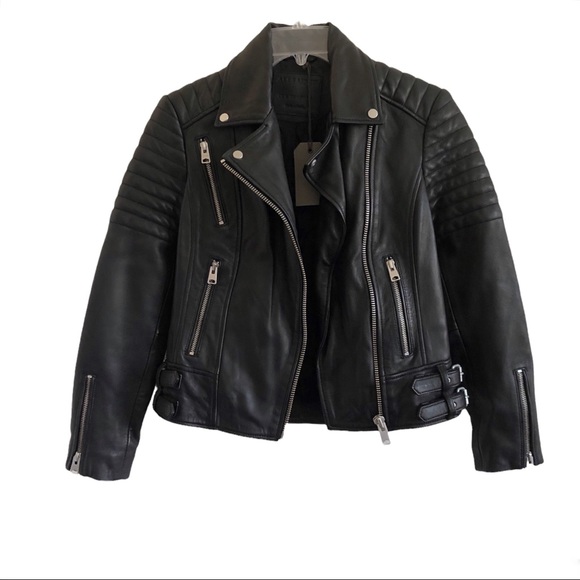 All Saints Papin Leather Biker Jacket - Picture 11 of 11
